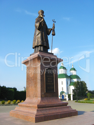 monument to bishop Eoasaf Belgorodscky in Priluky town