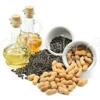 Sunflower seeds, peanuts and oil