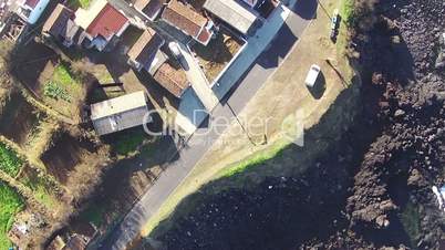 Flying over the Typical Small Town, Mosteiros Sao-Miguel Azores