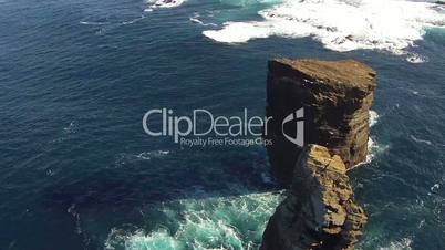 Flying over the High Cliffs and Ocean Waves, Mosteiros Sao-Miguel Azores