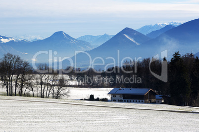 Snowy landscape in the Bavarian mountains