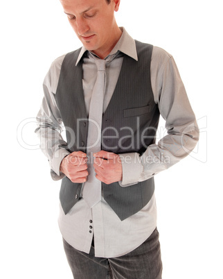 Man getting dressed. Man getting dressed.