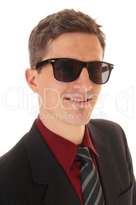 Portrait of man with sunglasses.