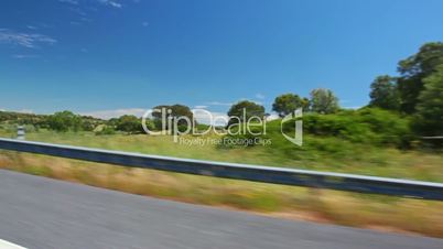 View from the Car to the Spanish Summer Plains