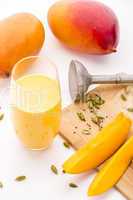 Mango Yoghurt Drink, Cardamon And Fruit Flesh