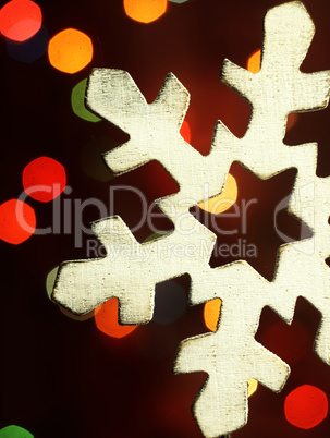 Huge snowflake and magic bokeh.