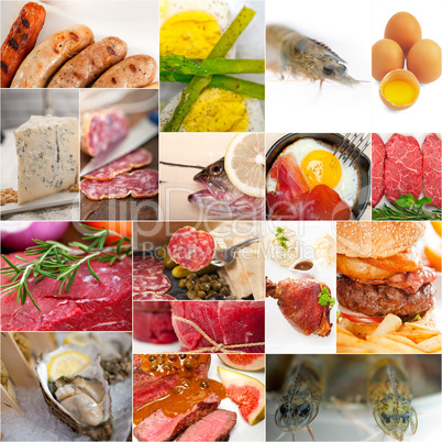 high protein food collection collage