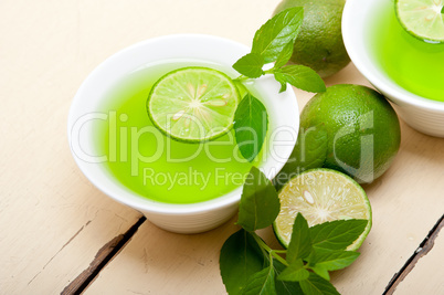 mint infusion tea tisane with lime