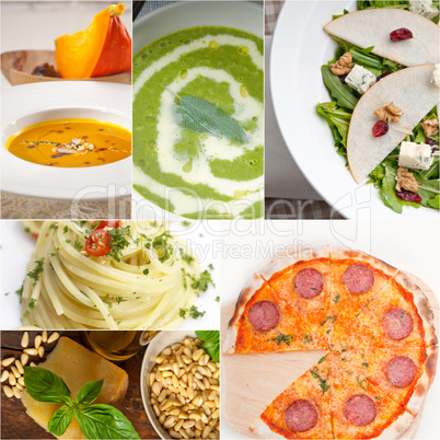 healthy and tasty Italian food collage