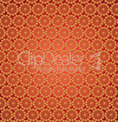 luxurious round yellow patterns on the red