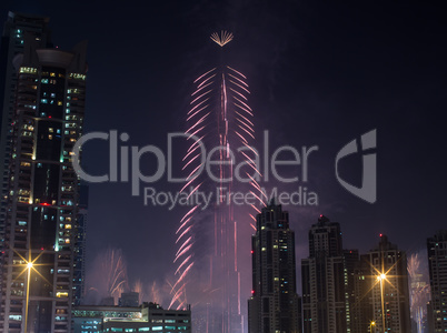 new year fireworks show at Burj khalifa in Dubai