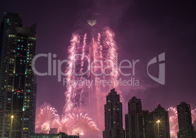 new year fireworks show at Burj khalifa in Dubai