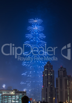 new year fireworks show at Burj khalifa in Dubai