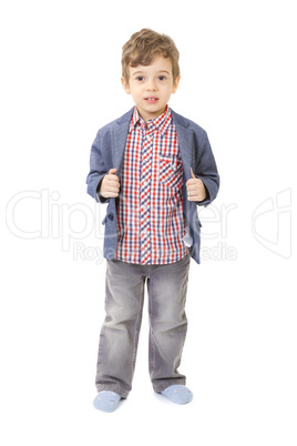 Little boy with jacket and shirt