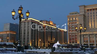 The State Duma of Russia in the evening