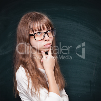 Schoolgirl in glasses