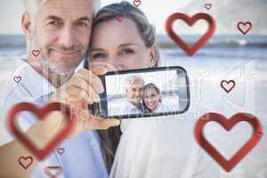 Couple taking Valentines selfie