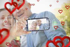 Couple taking Valentines selfie