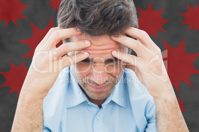 Composite image of man with headache