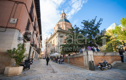 San Andres Church on a sunny spring day in La Latina District, M