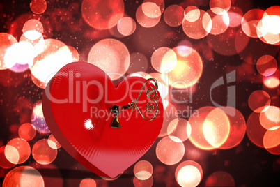 Composite image of love heart lock