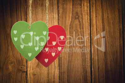 Composite image of cute heart decorations