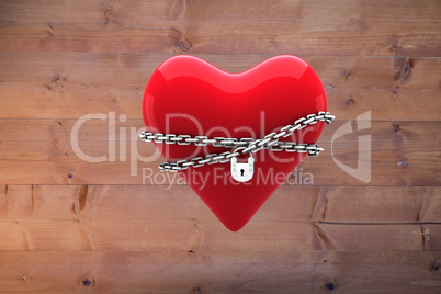 Composite image of locked heart