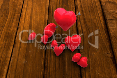 Composite image of love hearts