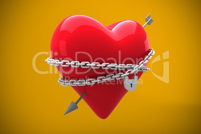 Composite image of locked heart