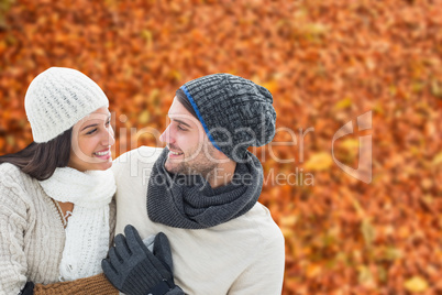 Composite image of young winter couple