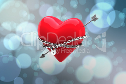 Composite image of locked heart