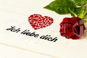 Composite image of ich liebe dich