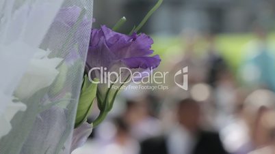 Elegant Outdoor Wedding Pergola Flower detail with guests