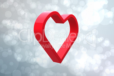 Composite image of red love heart