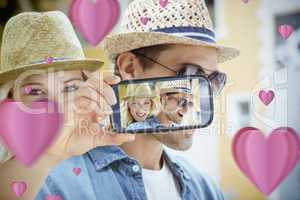 Couple taking Valentines selfie