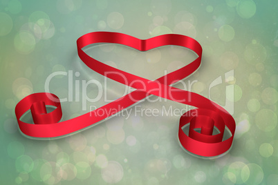 Composite image of red ribbon heart