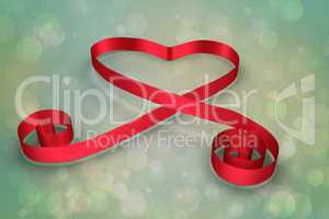Composite image of red ribbon heart