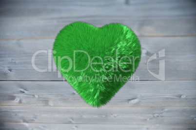 Large green furry heart