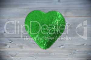 Large green furry heart