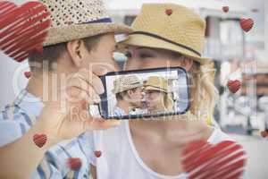 Couple taking Valentines selfie