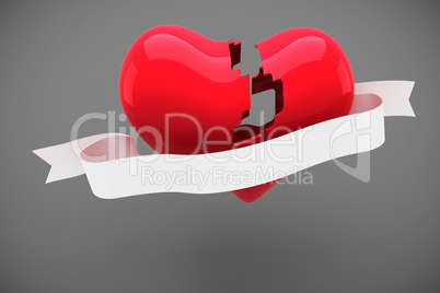 Composite image of broken heart Composite image of broken heart