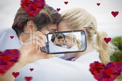 Couple taking Valentines selfie