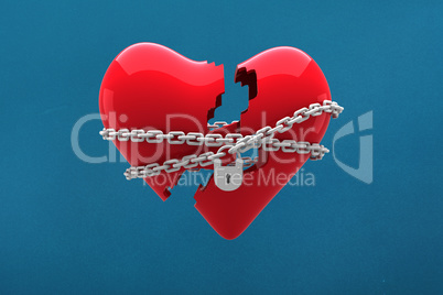 Composite image of locked heart