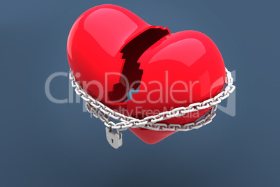 Composite image of locked heart Composite image of locked heart