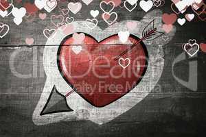 Composite image of valentines heart design