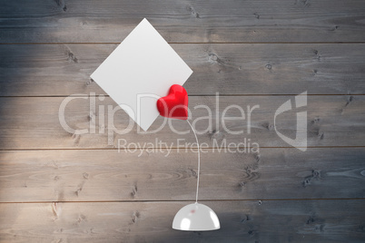 Composite image of heart paper holder