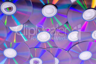 disks on wooden table