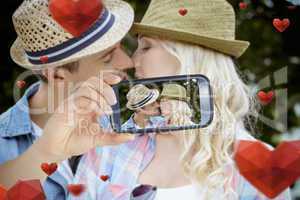 Couple taking Valentines selfie