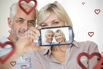 Couple taking Valentines selfie