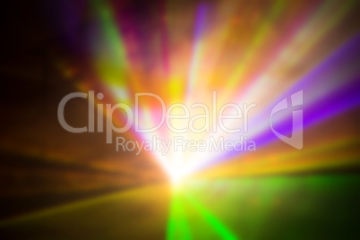 Colorful Ray of Lights explosion with lens glare effect